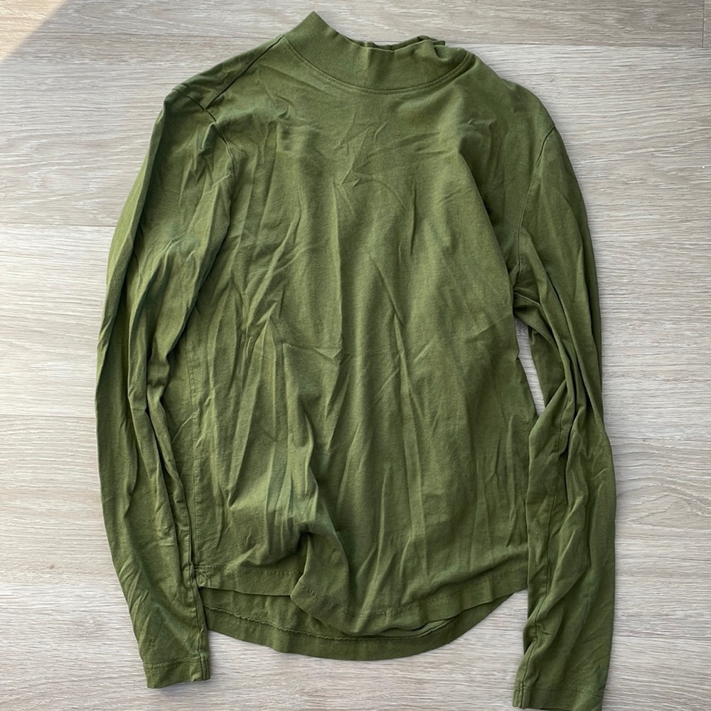 Figs Dark Olive mock neck long sleeve under scrub